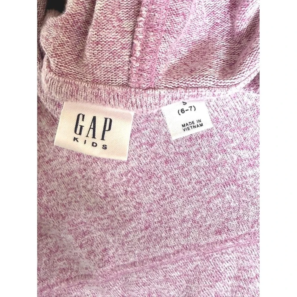Gap‎ Kids Girls Pink Marled Knit Pullover Hoodie Sweatshirt Size S 6-7